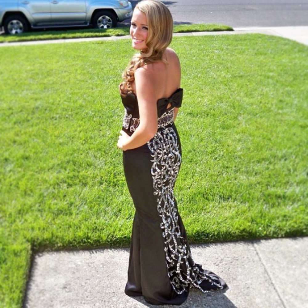 Jovani size 6 black and diamond dress.